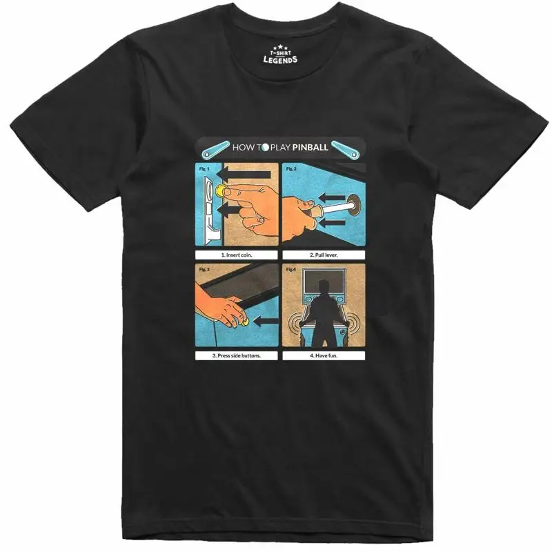 Pinball Machine - Męska koszulka T-shirt z motywem retro
